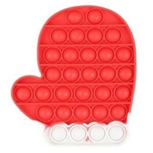 Fidget Toy Red & White Christmas Mitten Push Pop